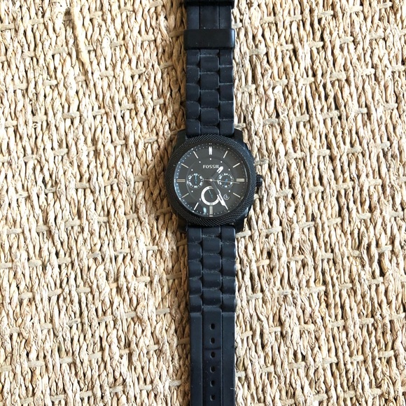 Fossil Chronograph Machine Black Silicone Watch - Picture 3 of 5